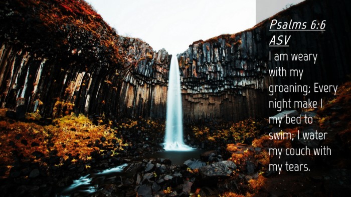 Picture 04 - Psalms 6:6 ASV Desktop Wallpaper - I am weary with my groaning; Every night make I - Desktop Bible Verse Wallpaper