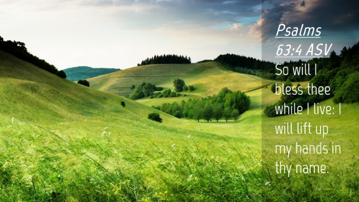 Picture 04 - Psalms 63:4 ASV Desktop Wallpaper - So will I bless thee while I live: I will lift up - Desktop Bible Verse Wallpaper