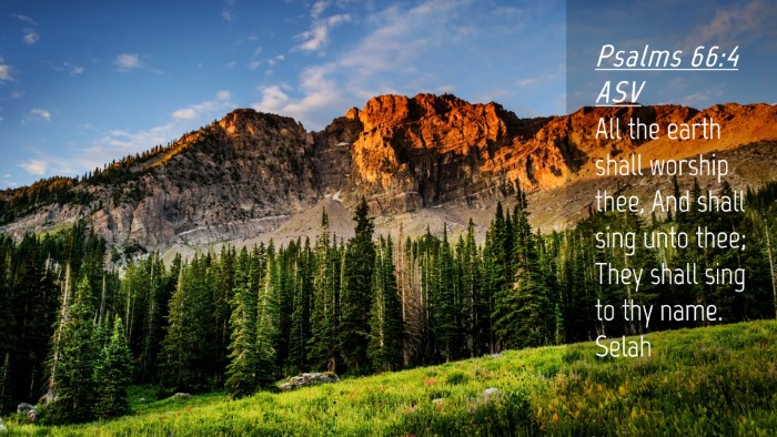 Picture 04 - Psalms 66:4 ASV Desktop Wallpaper - All the earth shall worship thee, And shall sing - Desktop Bible Verse Wallpaper