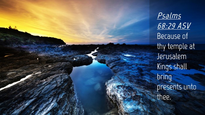 Picture 04 - Psalms 68:29 ASV Desktop Wallpaper - Because of thy temple at Jerusalem Kings shall - Desktop Bible Verse Wallpaper