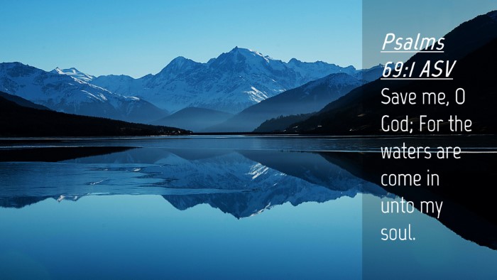 Picture 04 - Psalms 69:1 ASV Desktop Wallpaper - Save me, O God; For the waters are come in unto - Desktop Bible Verse Wallpaper
