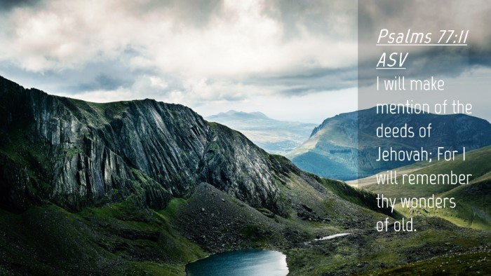 Picture 04 - Psalms 77:11 ASV Desktop Wallpaper - I will make mention of the deeds of Jehovah; For - Desktop Bible Verse Wallpaper