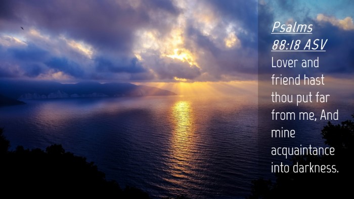 Picture 04 - Psalms 88:18 ASV Desktop Wallpaper - Lover and friend hast thou put far from me, And - Desktop Bible Verse Wallpaper
