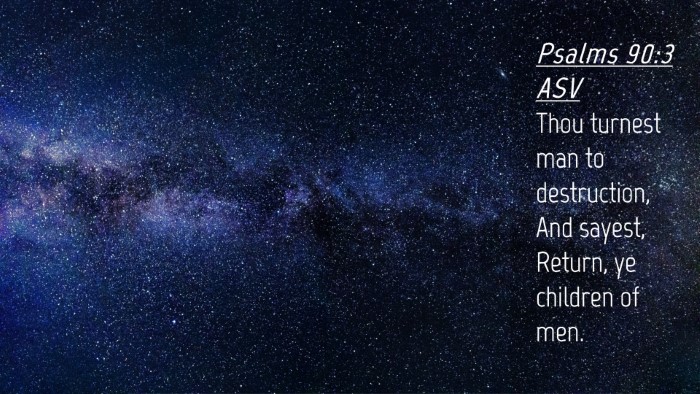 Picture 04 - Psalms 90:3 ASV Desktop Wallpaper - Thou turnest man to destruction, And sayest, - Desktop Bible Verse Wallpaper