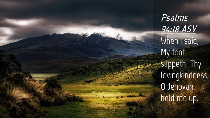 Picture 04 - Psalms 94:18 ASV Desktop Wallpaper - When I said, My foot slippeth; Thy - Desktop Bible Verse Wallpaper