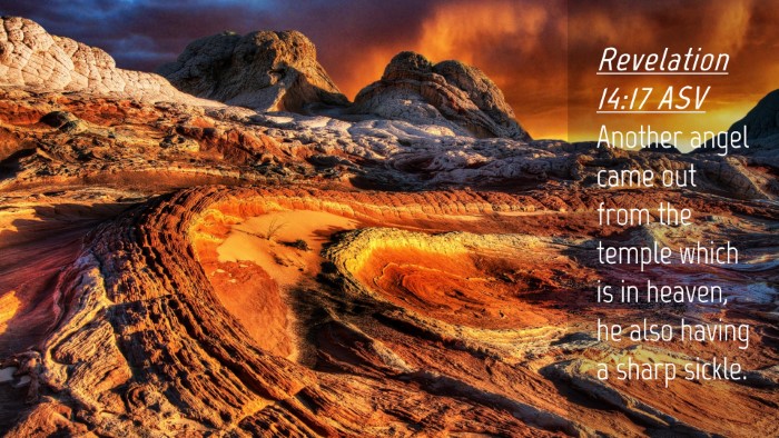 Picture 04 - Revelation 14:17 ASV Desktop Wallpaper - Another angel came out from the temple which is - Desktop Bible Verse Wallpaper