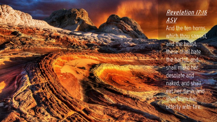 Picture 04 - Revelation 17:16 ASV Desktop Wallpaper - And the ten horns which thou sawest, and the - Desktop Bible Verse Wallpaper