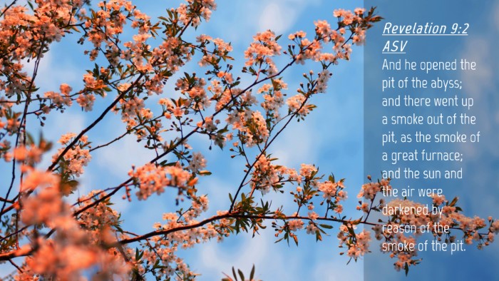 Picture 04 - Revelation 9:2 ASV Desktop Wallpaper - And he opened the pit of the abyss; and there - Desktop Bible Verse Wallpaper