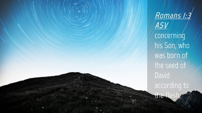 Picture 04 - Romans 1:3 ASV Desktop Wallpaper - concerning his Son, who was born of the seed of - Desktop Bible Verse Wallpaper