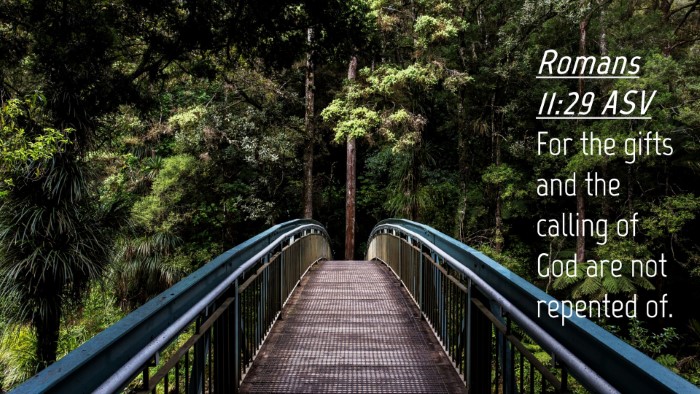 Picture 04 - Romans 11:29 ASV Desktop Wallpaper - For the gifts and the calling of God are not - Desktop Bible Verse Wallpaper