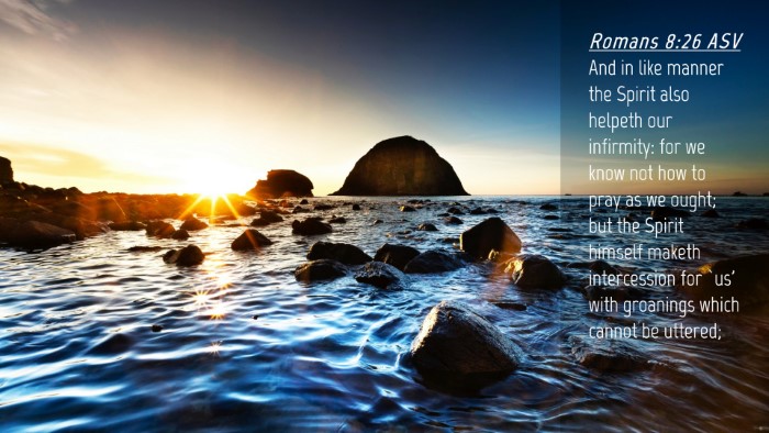 Picture 04 - Romans 8:26 ASV Desktop Wallpaper - And in like manner the Spirit also helpeth our - Desktop Bible Verse Wallpaper