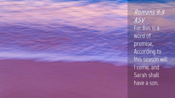 Picture 04 - Romans 9:9 ASV Desktop Wallpaper - For this is a word of promise, According to this - Desktop Bible Verse Wallpaper