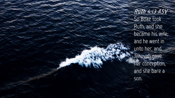 Picture 04 - Ruth 4:13 ASV Desktop Wallpaper - So Boaz took Ruth, and she became his wife; and - Desktop Bible Verse Wallpaper