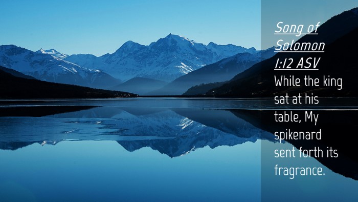 Picture 04 - Song of Solomon 1:12 ASV Desktop Wallpaper - While the king sat at his table, My spikenard - Desktop Bible Verse Wallpaper