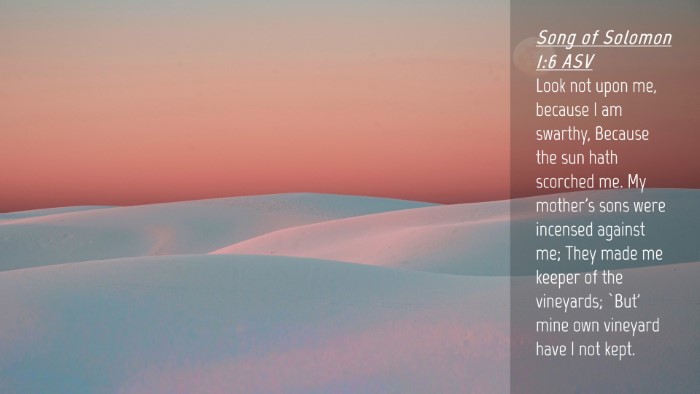 Picture 04 - Song of Solomon 1:6 ASV Desktop Wallpaper - Look not upon me, because I am swarthy, Because - Desktop Bible Verse Wallpaper