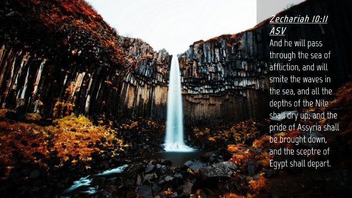 Picture 04 - Zechariah 10:11 ASV Desktop Wallpaper - And he will pass through the sea of affliction, - Desktop Bible Verse Wallpaper