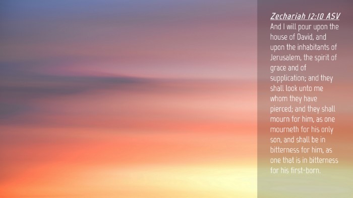Picture 04 - Zechariah 12:10 ASV Desktop Wallpaper - And I will pour upon the house of David, and upon - Desktop Bible Verse Wallpaper