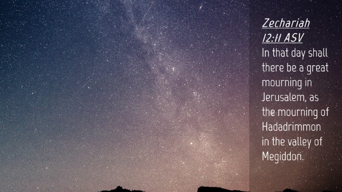 Picture 04 - Zechariah 12:11 ASV Desktop Wallpaper - In that day shall there be a great mourning in - Desktop Bible Verse Wallpaper