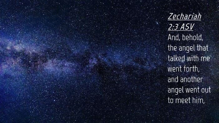 Picture 04 - Zechariah 2:3 ASV Desktop Wallpaper - And, behold, the angel that talked with me went - Desktop Bible Verse Wallpaper