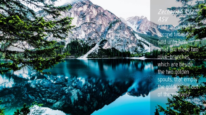 Picture 04 - Zechariah 4:12 ASV Desktop Wallpaper - And I answered the second time, and said unto - Desktop Bible Verse Wallpaper
