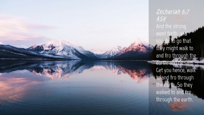 Picture 04 - Zechariah 6:7 ASV Desktop Wallpaper - And the strong went forth, and sought to go that - Desktop Bible Verse Wallpaper
