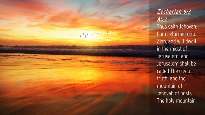 Picture 04 - Zechariah 8:3 ASV Desktop Wallpaper - Thus saith Jehovah: I am returned unto Zion, and - Desktop Bible Verse Wallpaper