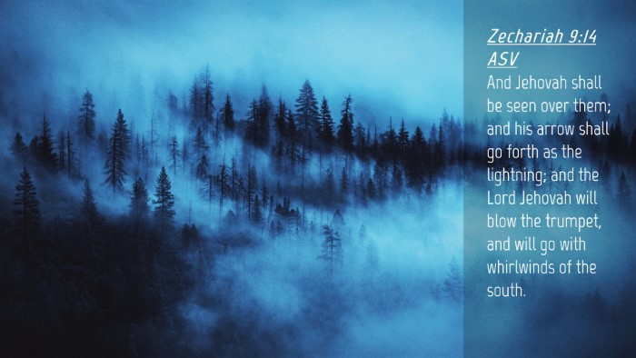 Picture 04 - Zechariah 9:14 ASV Desktop Wallpaper - And Jehovah shall be seen over them; and his - Desktop Bible Verse Wallpaper