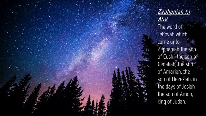 Picture 04 - Zephaniah 1:1 ASV Desktop Wallpaper - The word of Jehovah which came unto Zephaniah the - Desktop Bible Verse Wallpaper