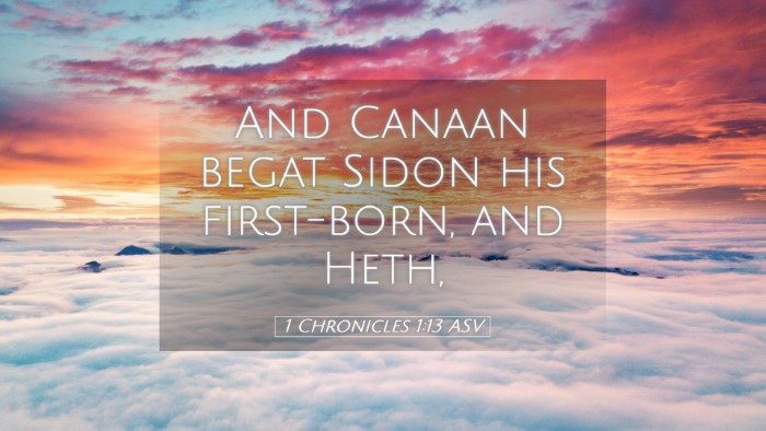 Picture 05 - 1 Chronicles 1:13 ASV Desktop Wallpaper - And Canaan begat Sidon his first-born, and - Desktop Bible Verse Wallpaper