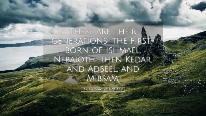 Picture 05 - 1 Chronicles 1:29 ASV Desktop Wallpaper - These are their generations: the first-born of - Desktop Bible Verse Wallpaper