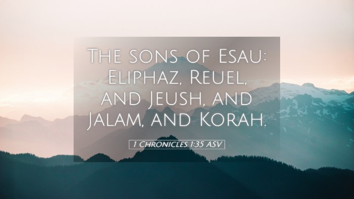 Picture 05 - 1 Chronicles 1:35 ASV Desktop Wallpaper - The sons of Esau: Eliphaz, Reuel, and Jeush, and - Desktop Bible Verse Wallpaper