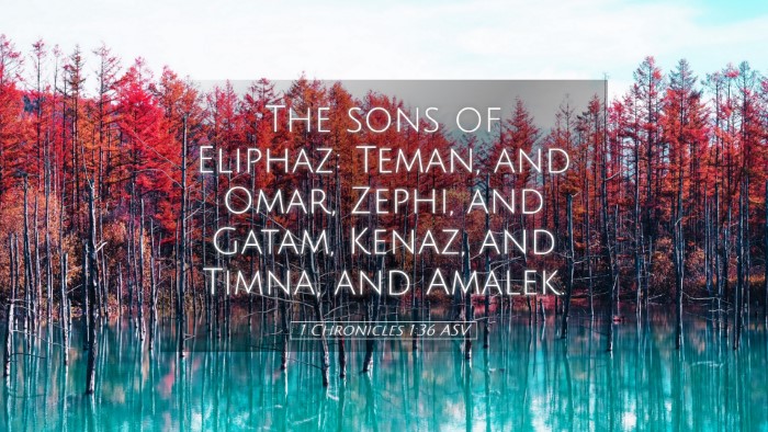 Picture 05 - 1 Chronicles 1:36 ASV Desktop Wallpaper - The sons of Eliphaz: Teman, and Omar, Zephi, and - Desktop Bible Verse Wallpaper