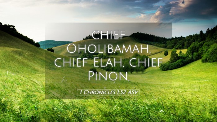 Picture 05 - 1 Chronicles 1:52 ASV Desktop Wallpaper - chief Oholibamah, chief Elah, chief - Desktop Bible Verse Wallpaper