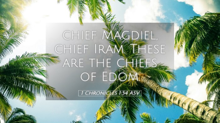 Picture 05 - 1 Chronicles 1:54 ASV Desktop Wallpaper - chief Magdiel, chief Iram. These are the chiefs - Desktop Bible Verse Wallpaper
