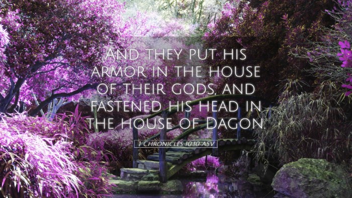 Picture 05 - 1 Chronicles 10:10 ASV Desktop Wallpaper - And they put his armor in the house of their - Desktop Bible Verse Wallpaper