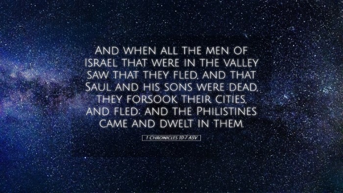 Picture 05 - 1 Chronicles 10:7 ASV Desktop Wallpaper - And when all the men of Israel that were in the - Desktop Bible Verse Wallpaper