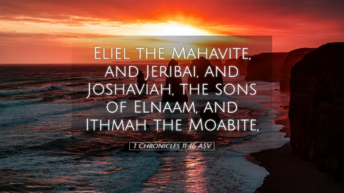 Picture 05 - 1 Chronicles 11:46 ASV Desktop Wallpaper - Eliel the Mahavite, and Jeribai, and Joshaviah, - Desktop Bible Verse Wallpaper