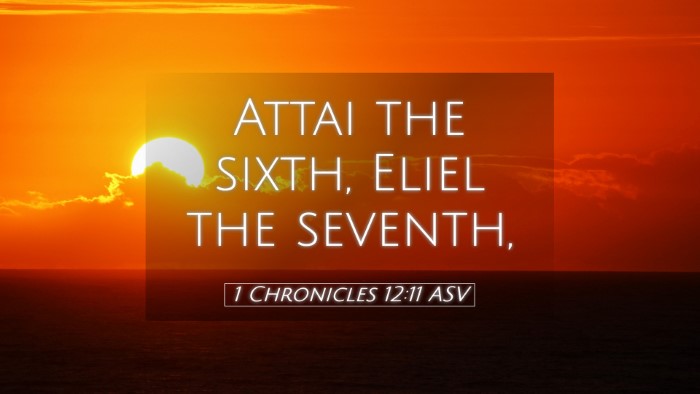 Picture 05 - 1 Chronicles 12:11 ASV Desktop Wallpaper - Attai the sixth, Eliel the - Desktop Bible Verse Wallpaper