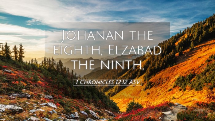 Picture 05 - 1 Chronicles 12:12 ASV Desktop Wallpaper - Johanan the eighth, Elzabad the - Desktop Bible Verse Wallpaper