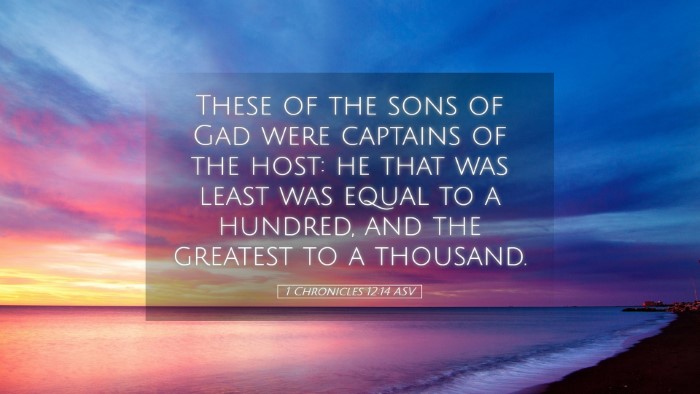 Picture 05 - 1 Chronicles 12:14 ASV Desktop Wallpaper - These of the sons of Gad were captains of the - Desktop Bible Verse Wallpaper