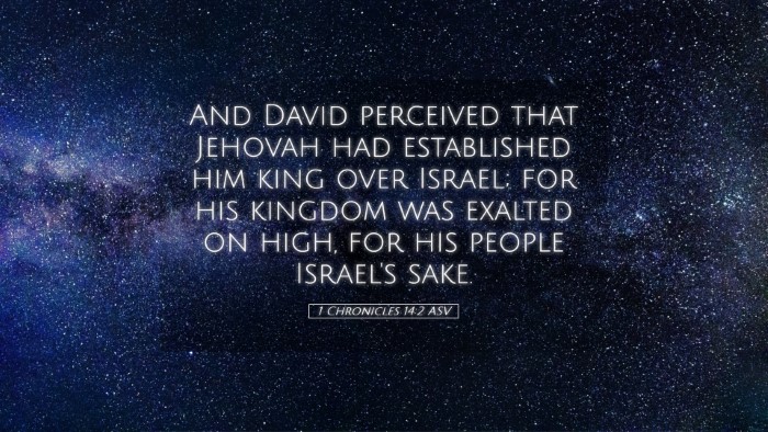Picture 05 - 1 Chronicles 14:2 ASV Desktop Wallpaper - And David perceived that Jehovah had established - Desktop Bible Verse Wallpaper