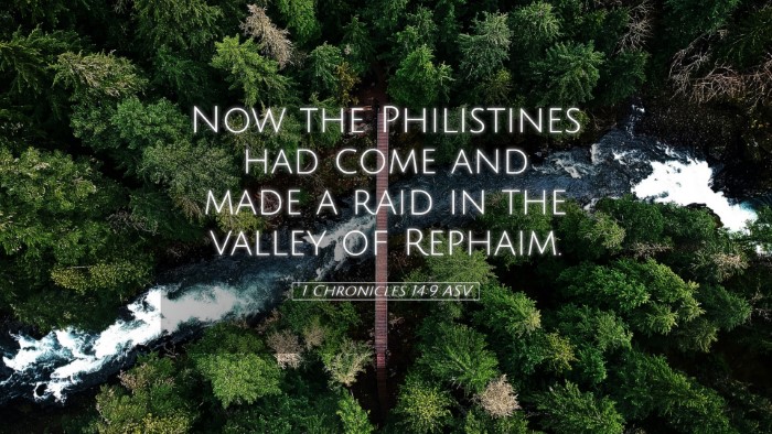 Picture 05 - 1 Chronicles 14:9 ASV Desktop Wallpaper - Now the Philistines had come and made a raid in - Desktop Bible Verse Wallpaper