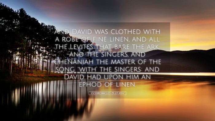 Picture 05 - 1 Chronicles 15:27 ASV Desktop Wallpaper - And David was clothed with a robe of fine linen, - Desktop Bible Verse Wallpaper