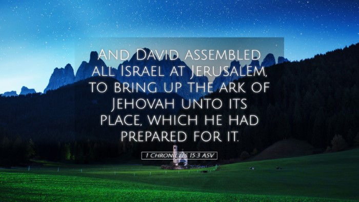 Picture 05 - 1 Chronicles 15:3 ASV Desktop Wallpaper - And David assembled all Israel at Jerusalem, to - Desktop Bible Verse Wallpaper