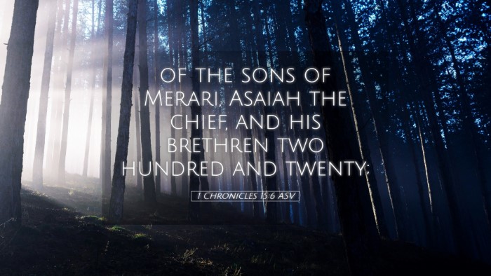 Picture 05 - 1 Chronicles 15:6 ASV Desktop Wallpaper - of the sons of Merari, Asaiah the chief, and his - Desktop Bible Verse Wallpaper