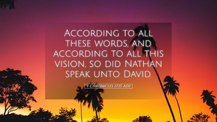 Picture 05 - 1 Chronicles 17:15 ASV Desktop Wallpaper - According to all these words, and according to - Desktop Bible Verse Wallpaper