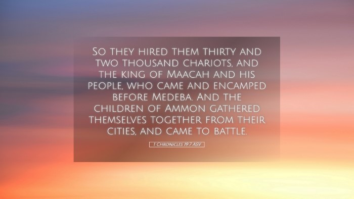 Picture 05 - 1 Chronicles 19:7 ASV Desktop Wallpaper - So they hired them thirty and two thousand - Desktop Bible Verse Wallpaper