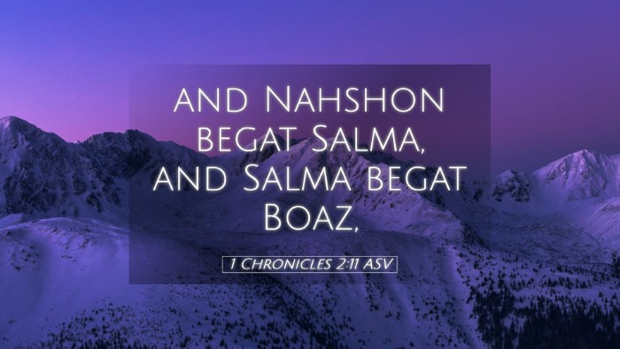 Picture 05 - 1 Chronicles 2:11 ASV Desktop Wallpaper - and Nahshon begat Salma, and Salma begat - Desktop Bible Verse Wallpaper