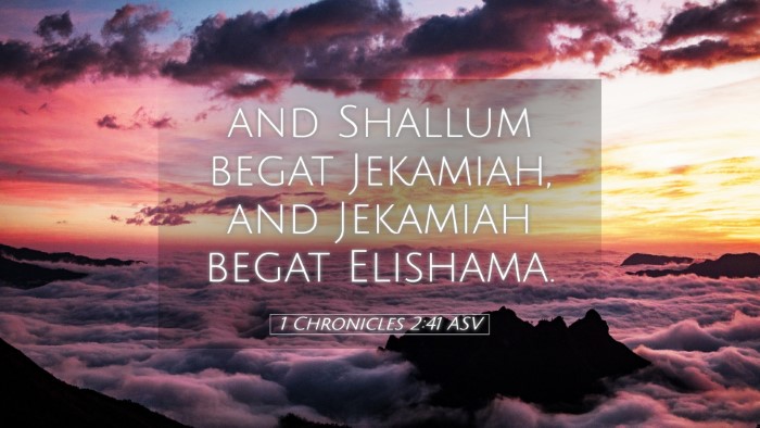 Picture 05 - 1 Chronicles 2:41 ASV Desktop Wallpaper - and Shallum begat Jekamiah, and Jekamiah begat - Desktop Bible Verse Wallpaper