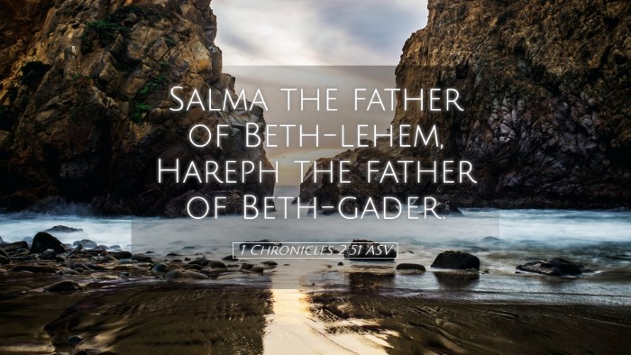 Picture 05 - 1 Chronicles 2:51 ASV Desktop Wallpaper - Salma the father of Beth-lehem, Hareph the father - Desktop Bible Verse Wallpaper